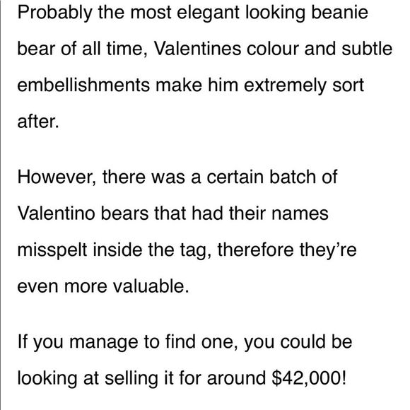 Valentino Beenie Baby Rare Aunthentic Collector Ed - Picture 4 of 6